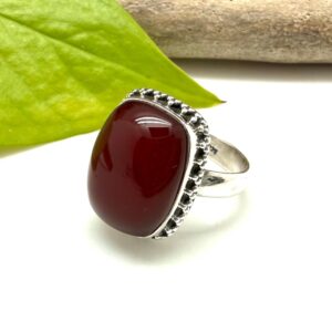 Smooth Carnelian Statement Ring, Sterling Silver, Confidence Power