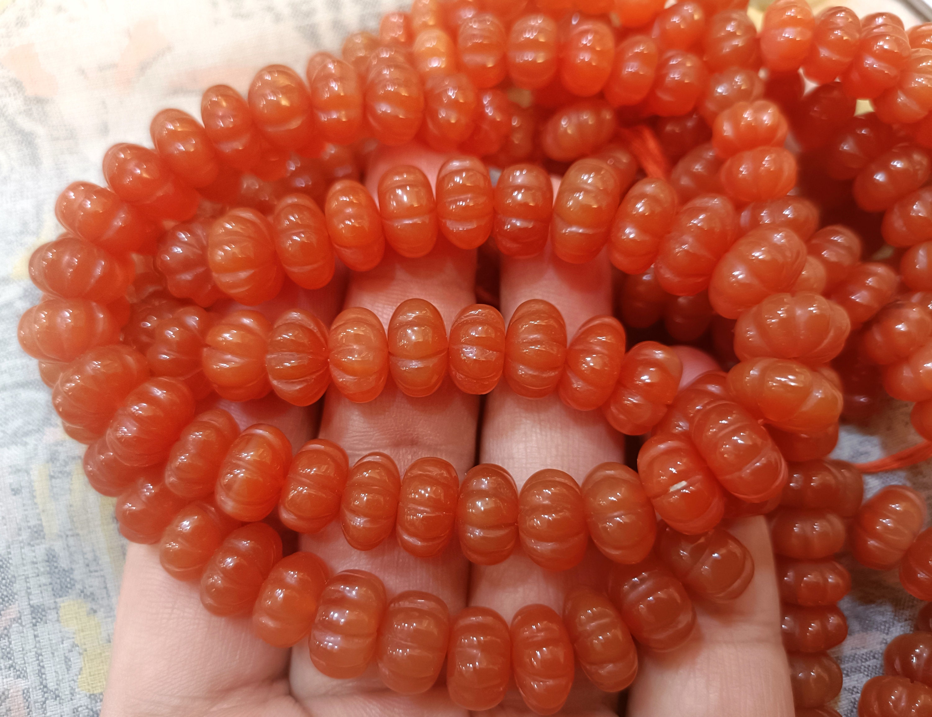 7 Inches Strand, Natural Carnelian Carving Smooth Rondelles Shape Beads,size 11-12mm 7 Inches Strand, Natural Carnelian Carving Smooth Rondelles Shape Beads,size 11-12mm