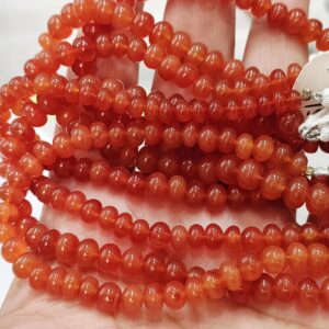 8 Inches Strand, Natural Carnelian Smooth Rondelle Size 6-6.5mm