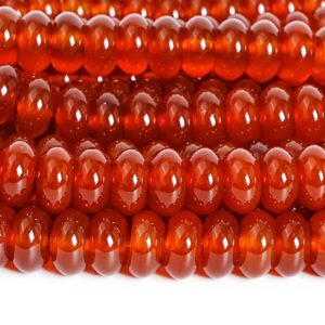 8mm Red Carnelian Beads Grade Aaa Genuine Natural Gemstone Rondelle Loose Beads