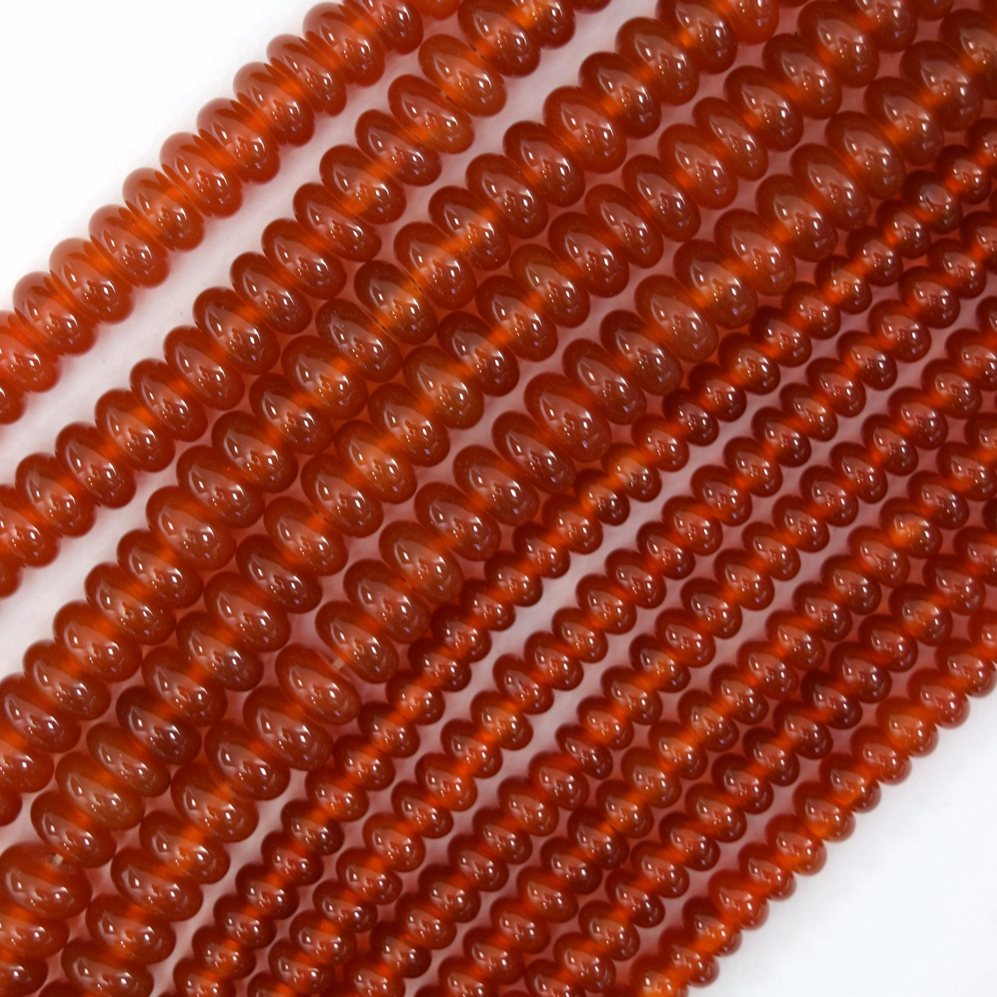 Aa Red Carnelian Rondelle Button Beads Gemstone 15" Strand 3x6mm 4x8mm Aa Red Carnelian Rondelle Button Beads Gemstone 15" Strand 3x6mm 4x8mm