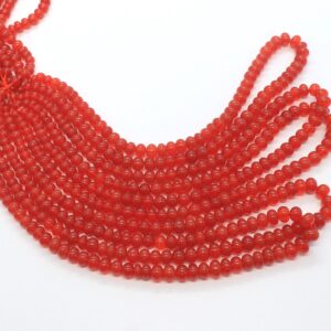 AAA Natural Carnelian Smooth Rondelle Beads, 5-6 MM Carnelian Gemstone  Beads, 16 Inch Carnelian Rondelle Beads Strand