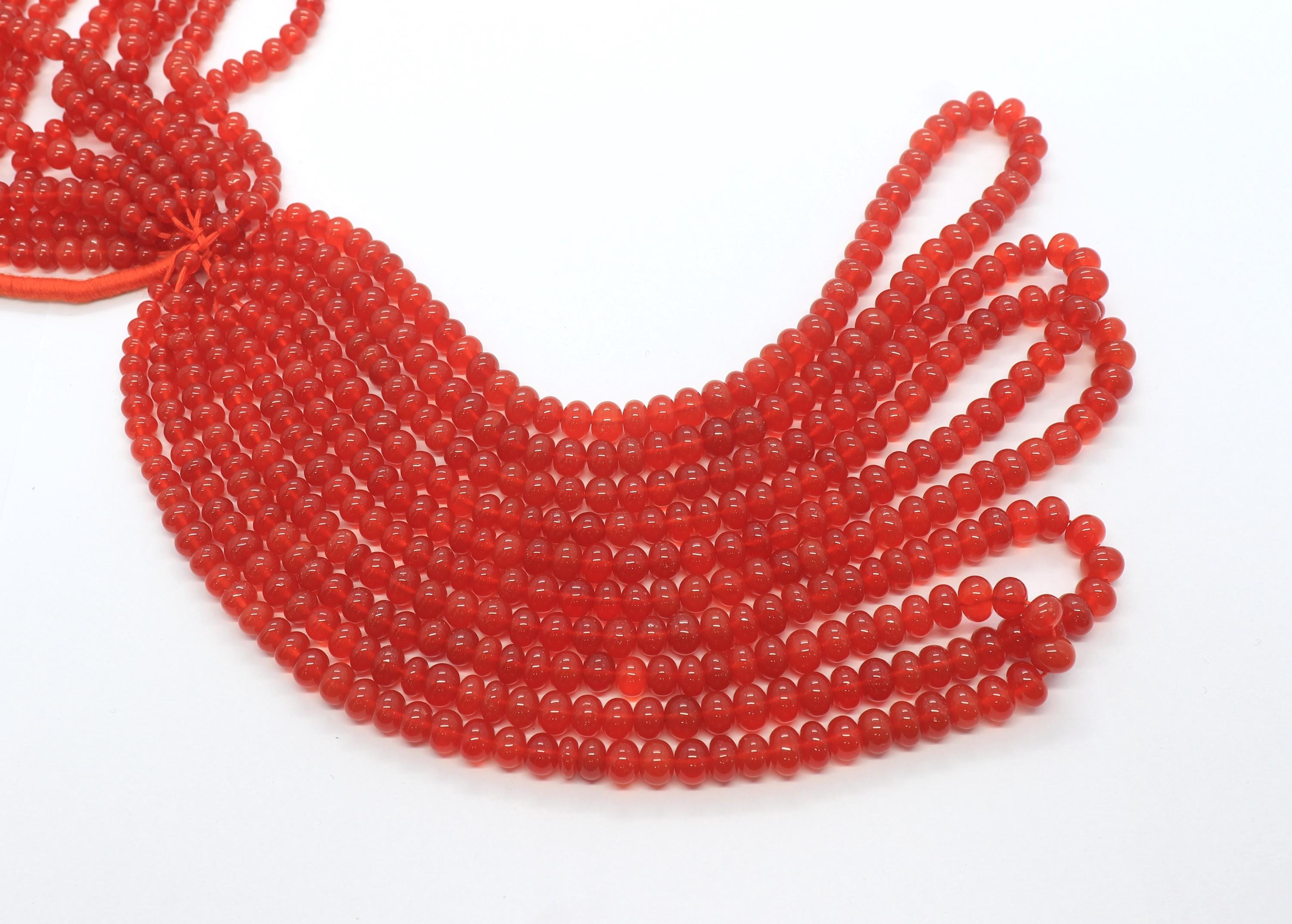 Aaa Natural Carnelian Smooth Rondelle Beads, 5-6 Mm Carnelian Gemstone  Beads, 16 Inch Carnelian Rondelle Beads Strand
