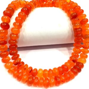 AAA+ QUALITY~Natural Carnelian Smooth Rondelle Beads Great Shinning Carnelian Gemstone Beads Juicy Orange Color Beads 7.MM Rondelle Beads.