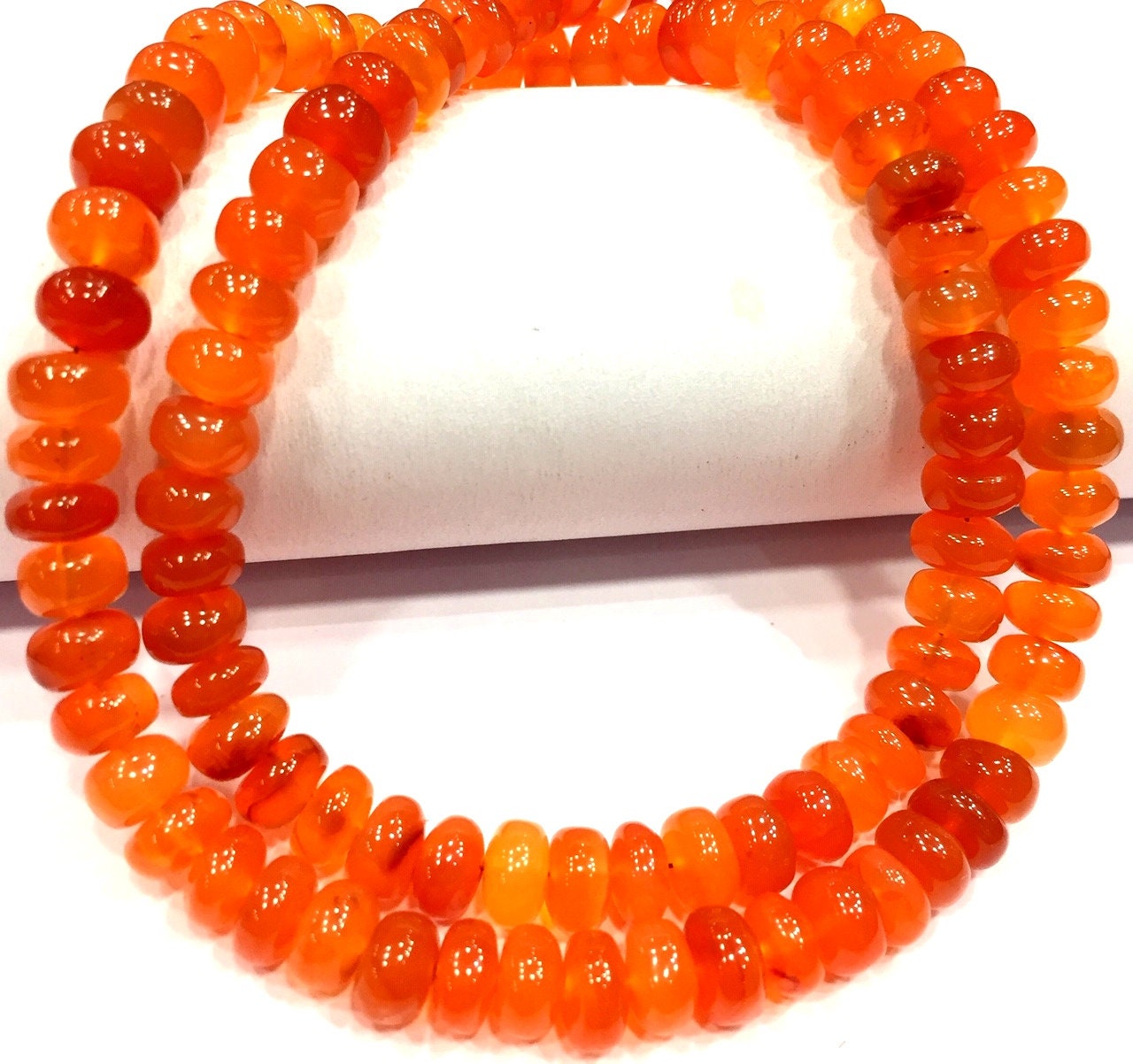 Aaa+ Quality~natural Carnelian Smooth Rondelle Beads Great Shinning Carnelian Gemstone Beads Juicy Orange Color Beads 7.mm Rondelle Beads.