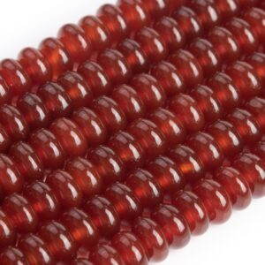 Genuine Natural Deep Red Carnelian Loose Beads Rondelle Shape 8x4mm