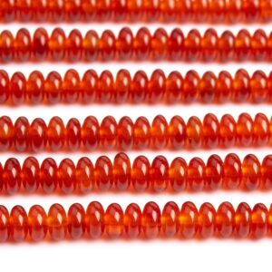 Genuine Natural Carnelian Gemstone Beads 4x2MM Red Rondelle AAA Quality Loose Beads (103316)