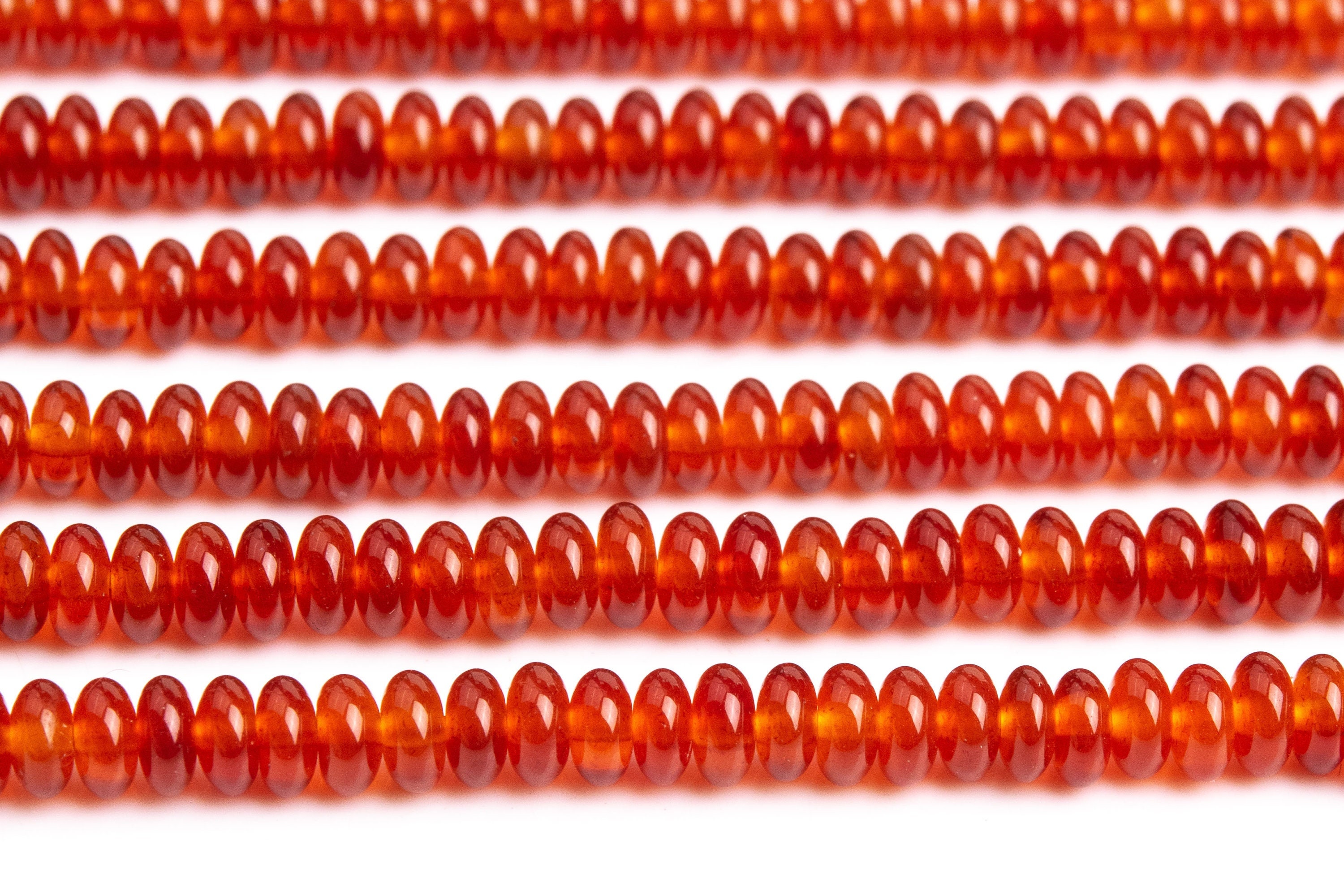 Genuine Natural Carnelian Gemstone Beads 4x2mm Red Rondelle Aaa Quality Loose Beads (103316)