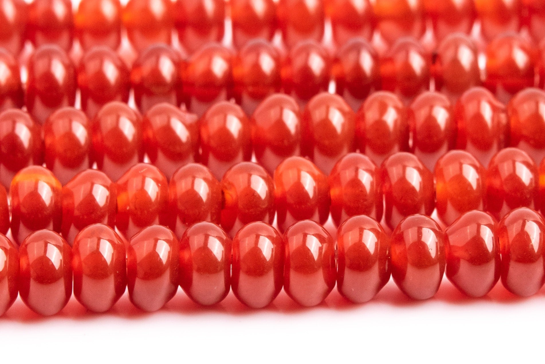 Genuine Natural Carnelian Gemstone Beads 6x3mm Red Rondelle Aaa Quality Loose Beads (102390)