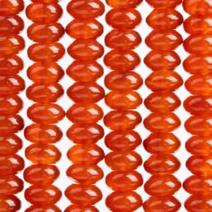 Genuine Natural Carnelian Gemstone Beads 8x4MM Red Rondelle AAA Quality Loose Beads (103101)