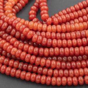 Carnelian- High Quality In Roundel, 6mm, 8mm- Full 15.5 Inch Strand-15.5 Inch Strand Smooth Gemstone Beads