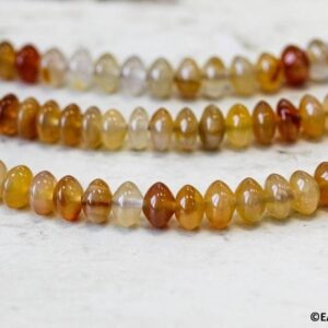 M/ Natural Carnelian 10mm Rondelle Beads 15.5" strand Enhanced gemstone For Jewelry Making