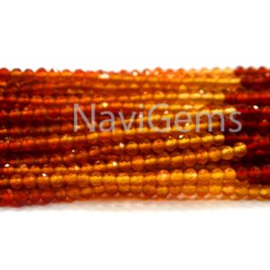 Natural Carnelian Rondelle Beads: Shaded Gemstone Jewelry Making, 2mm