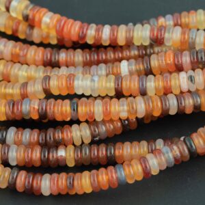 Natural Light Carnelian- High Quality In Smooth Saucer Roundel, 2x6mm Flat Rondel 7.5 Inches Thin Roundel
