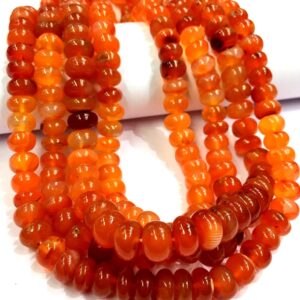 Natural Carnelian Smooth Rondelle Beads Carnelian Gemstone Beads Carnelian Shaded Rondelle Beads 10.MM Rondelle Beads Top Quality.