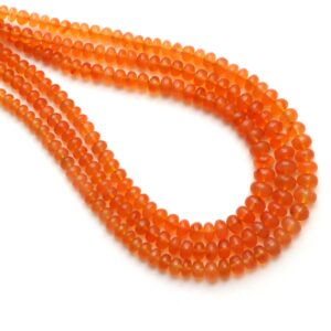 Orange Carnelian Smooth Rondelle Beads, 3 mm to 6.5 mm, Carnelian Rondelle Beads, Carnelian Jewelry Making Beads, 8 Inch/ 18 Inch Strand