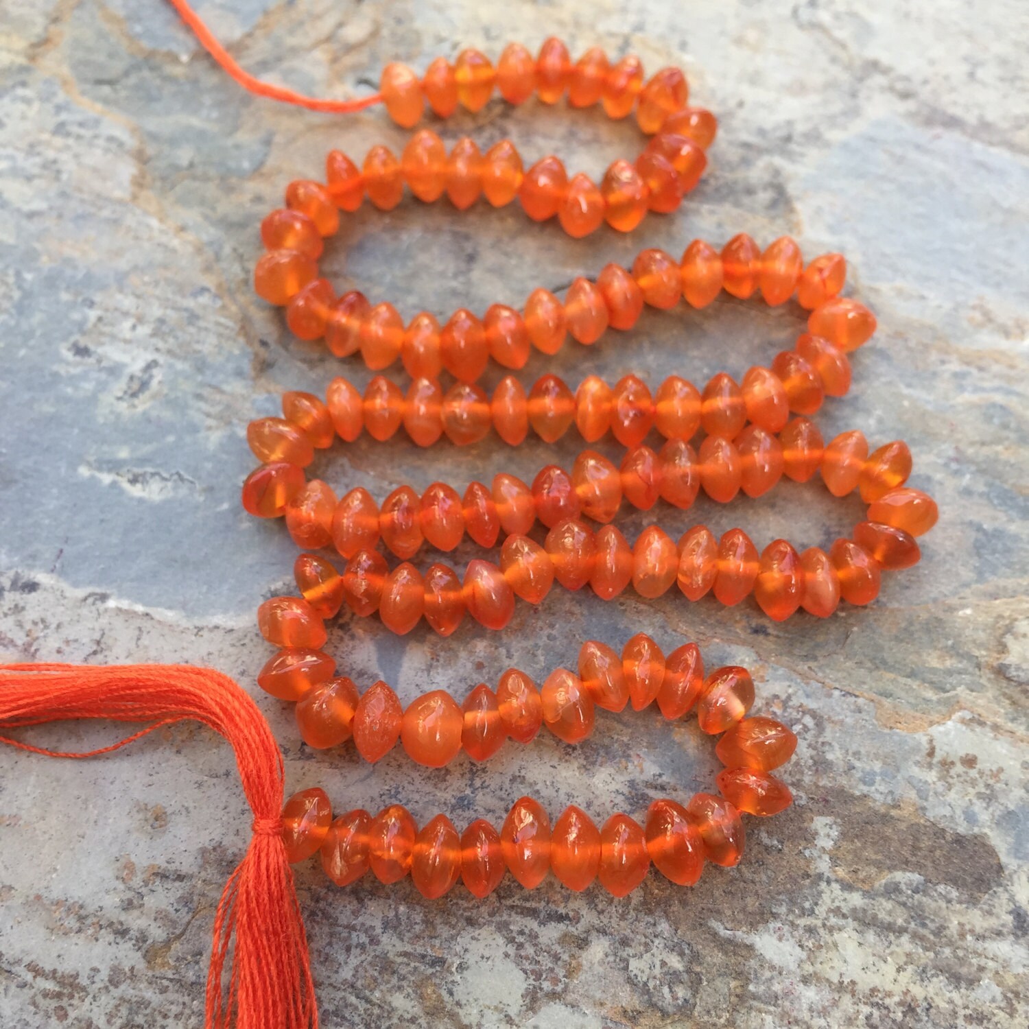 Carnelian Rondelles, 13 Inch Strand, 4mm Approx