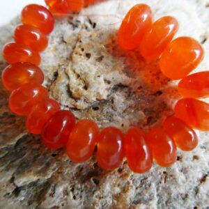 Carnelian Rondelle Smooth 6-8mm Beads -4in Strand Gemstone-jewelry Making-orange Natural Crafts Beads