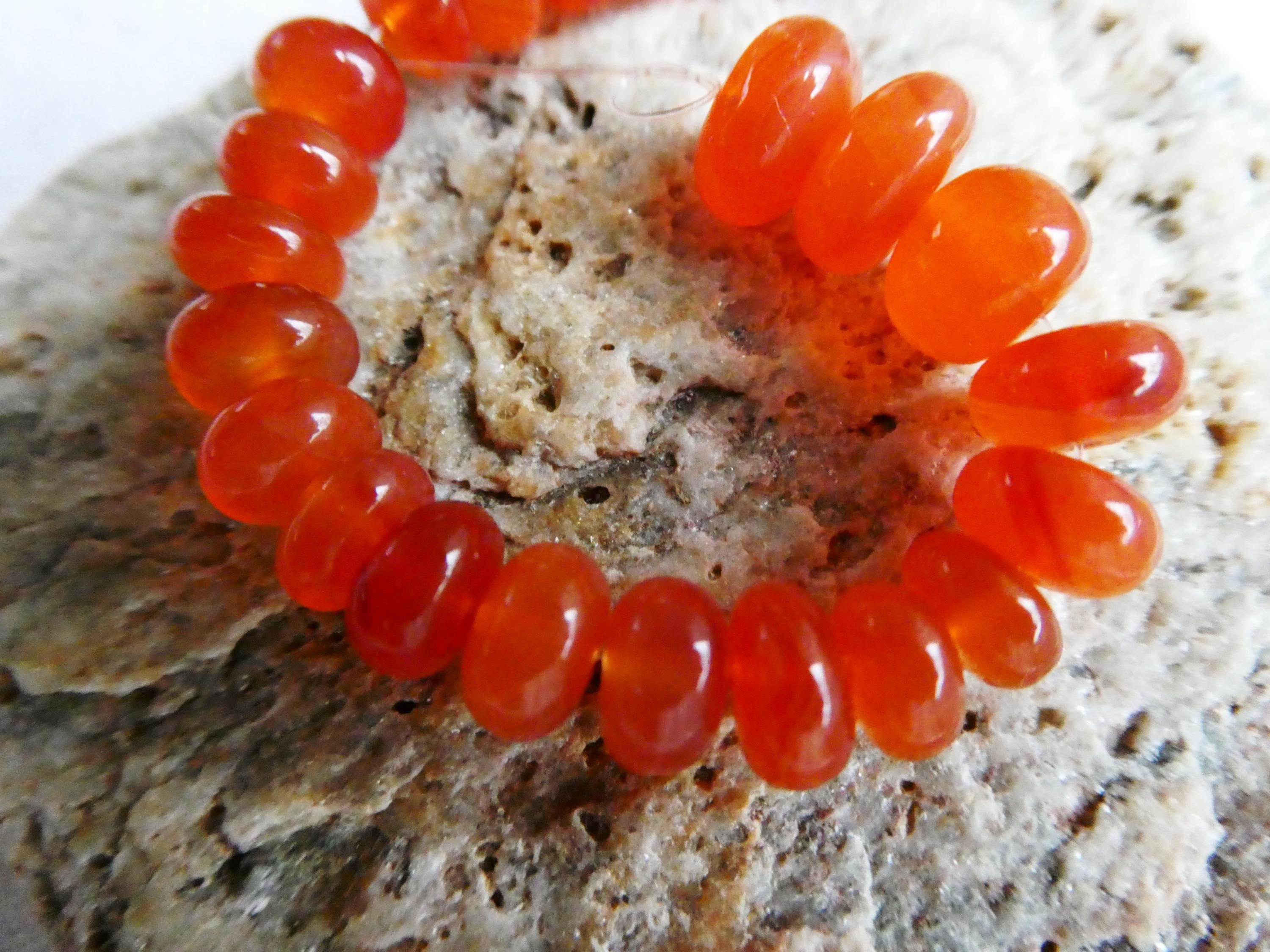 Carnelian Rondelle Smooth 6-8mm Beads -4in Strand Gemstone-jewelry Making-orange Natural Crafts Beads Carnelian Rondelle Smooth 6-8mm Beads -4in Strand Gemstone-jewelry Making-orange Natural Crafts Beads