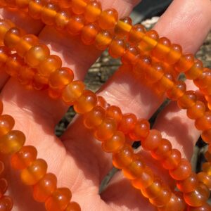 Carnelian Smooth Rondelles 6 x 4 mm / TOP Quality Carnelian beads / Fire Carnelian Gemstone Beads CHOOSE quantity