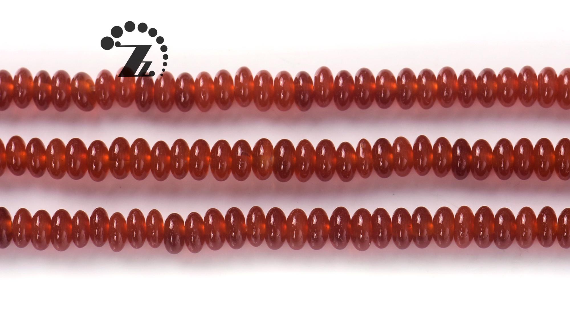 Carnelian Smooth Rondelle Spacer Beads 2x4mm,15" Full Strand