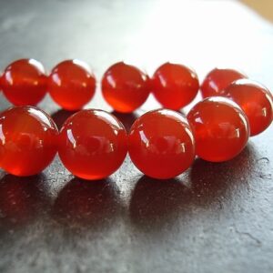 Carnelian Round Beads 10mm Natural Carrot Pumpkin Orange - 12 Pieces Carnelian Round Beads 10mm Natural Carrot Pumpkin Orange - 12 Pieces