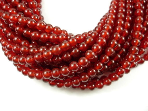 Carnelian Beads, Round, 6mm (6.3 Mm), 15.5 Inch, Full Strand, Approx. 62 Beads, Hole 1mm, Aa Quality (182054002)