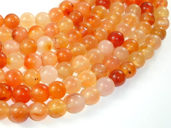 Carnelian Beads, Orange, 10mm Round Beads, 15 Inch, Full Strand, Approx. 38 Beads, Hole 1mm (182054011)