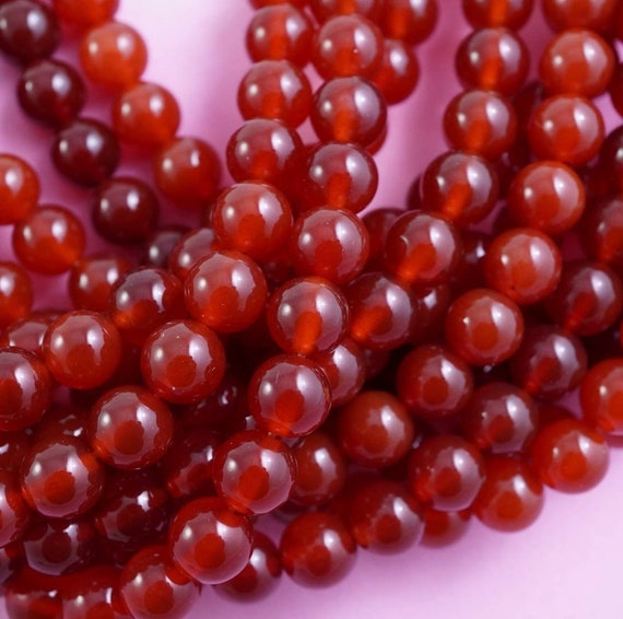 Carnelian Beads (round)(smooth)(4mm)(6mm)(8mm)(10mm)(12mm)(16"strand)