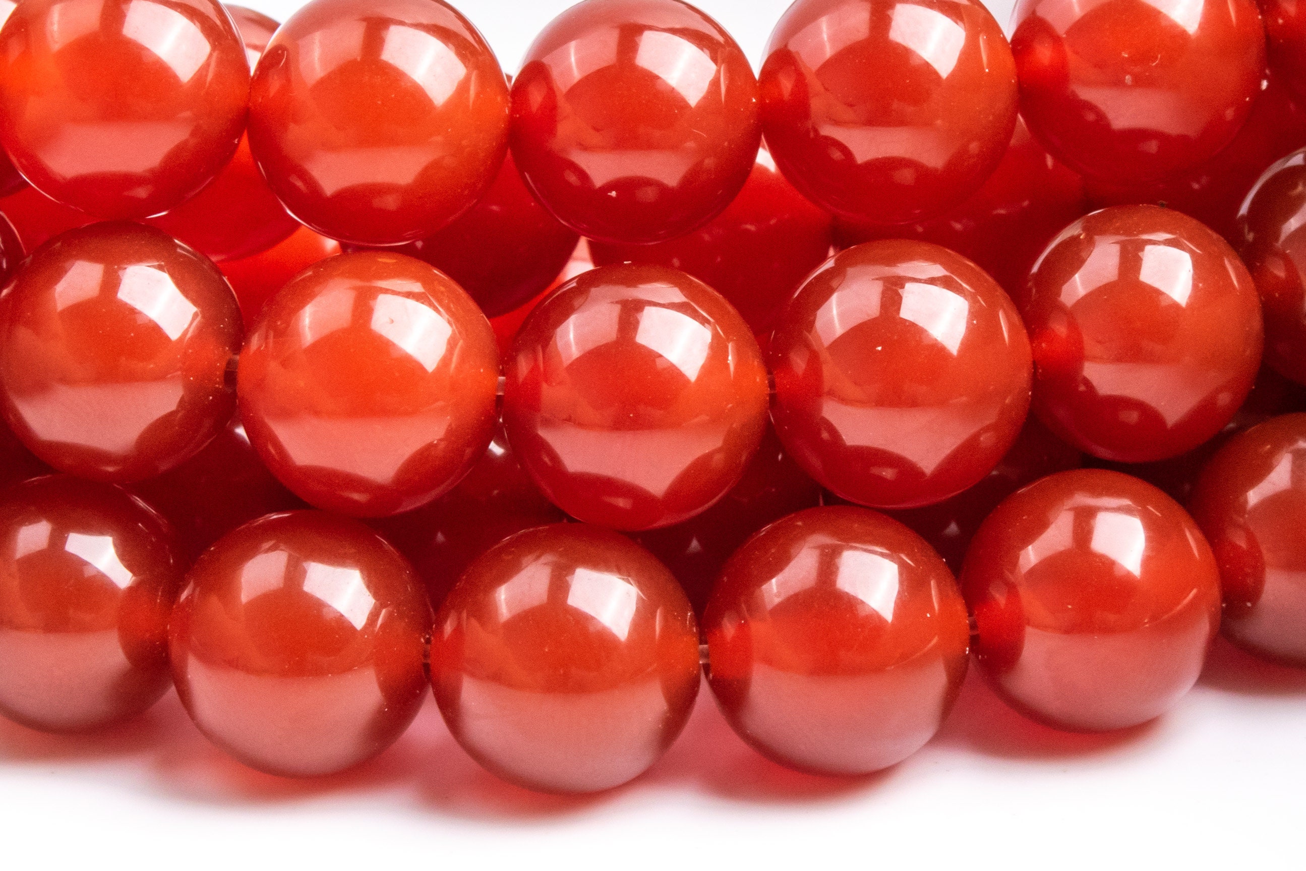 Genuine Natural Carnelian Gemstone Beads 11-12mm Red Round Aaa Quality Loose Beads (115975)