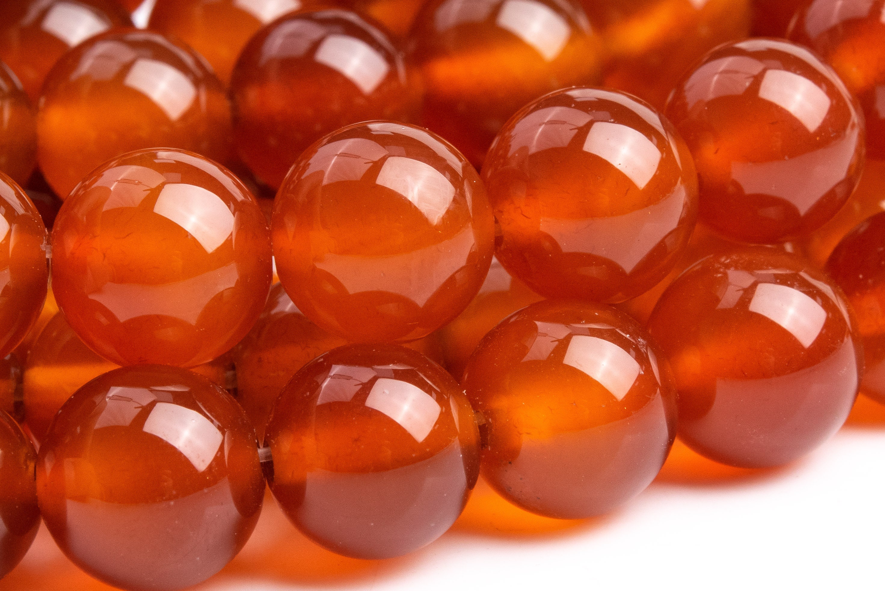 Genuine Natural Carnelian Gemstone Beads 9-10mm Orange Red Round Aaa Quality Loose Beads (104276)