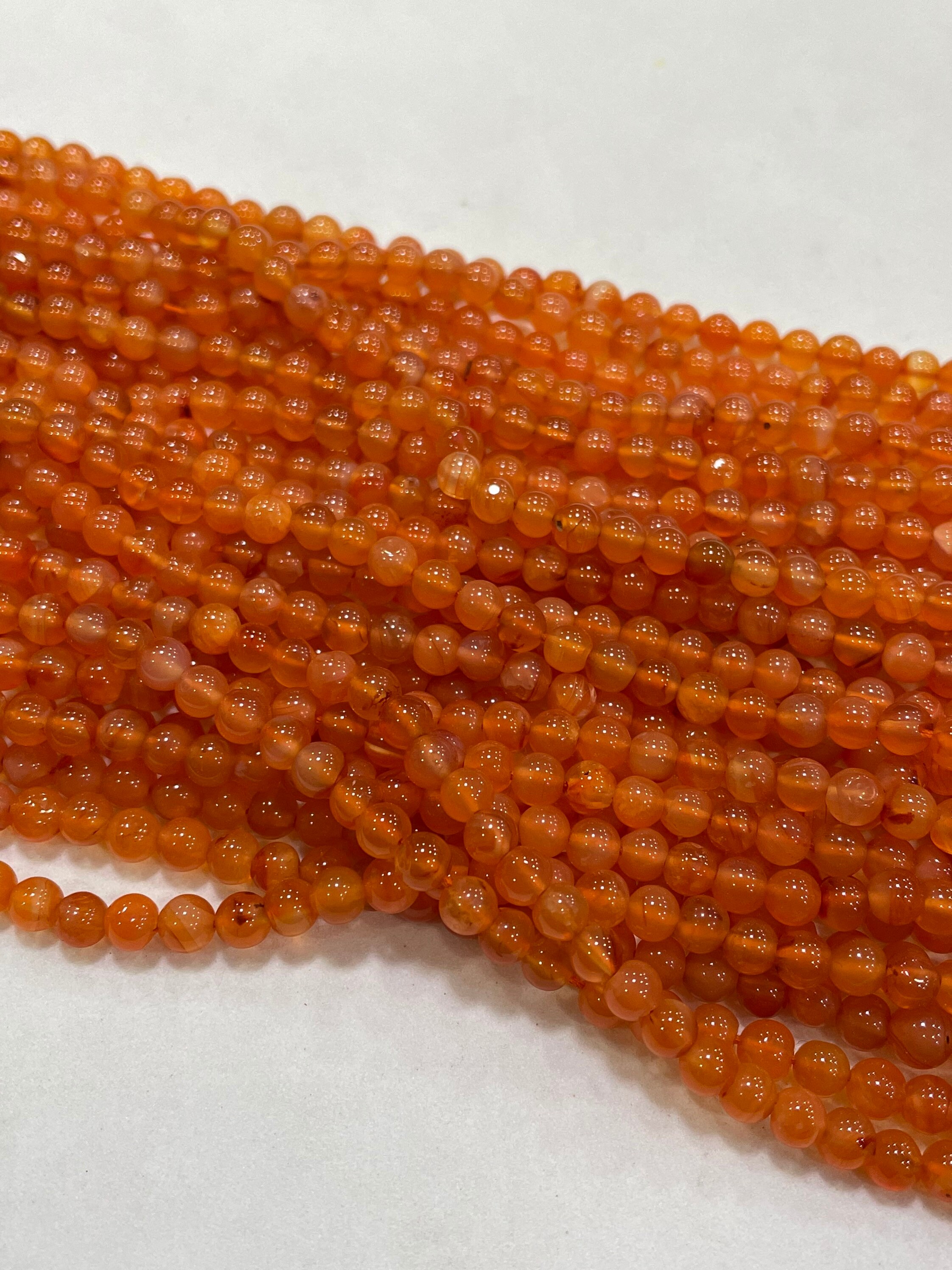 Independence Day Sale New Brand Natural Carnelian Smooth Round Shaped Beads Carnelian Bead Size 4.5-5 Mm Approx 12.5 Inch Strands