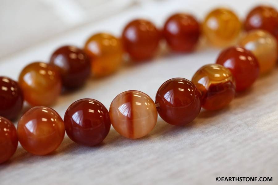 L/ Natural Carnelian 14-15mm Round Beads 15.5" Strand Size/shade Varies Enhanced Gemstone  For Jewelry Making 265-1718