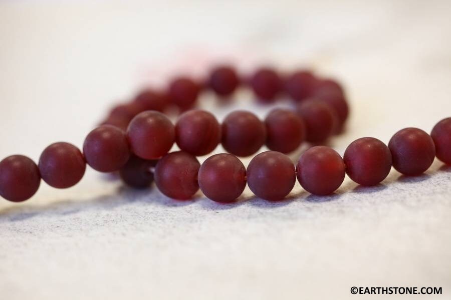 Carnelian 10mm/ 12mm Round Beads 16" Strand Matte Finished Dyed