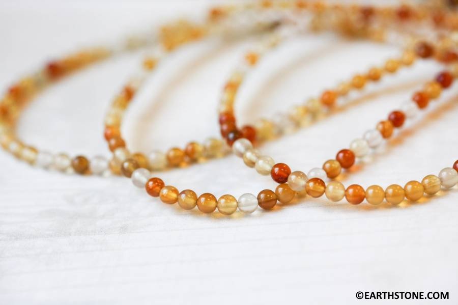 Natural Carnelian 3mm Round Beads 16" Strand Enhanced Natural Carnelian 3mm Round Beads 16" Strand Enhanced