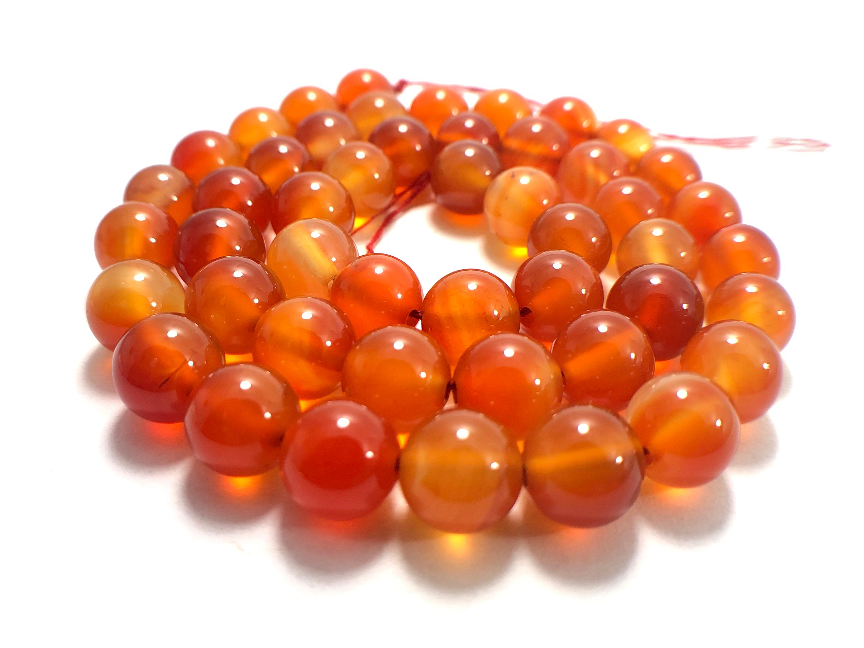 Natural Carnelian Round Beads, Aastone, 3 2 4 6 8 10 12mm Highly Polished Finish Gemstone, Full 15.5" Strand