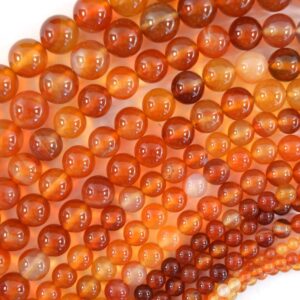 Natural Carnelian Round Beads Gemstone 15" Strand 4mm 6mm 8mm 10mm 12mm S1 Natural Carnelian Round Beads Gemstone 15" Strand 4mm 6mm 8mm 10mm 12mm S1