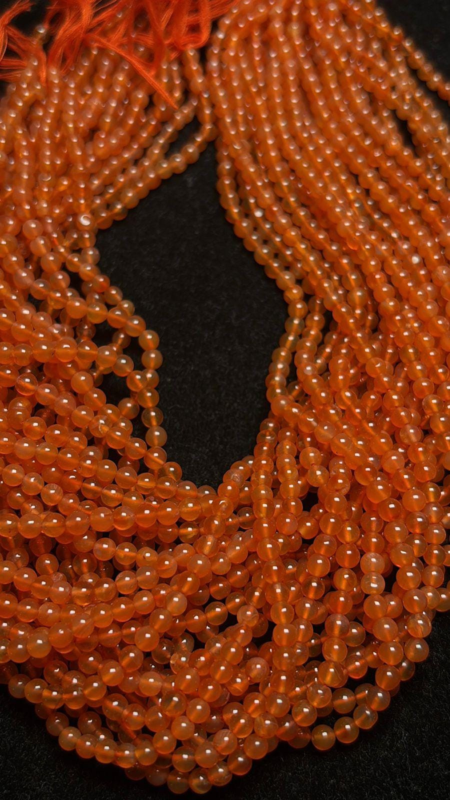 New Brand Natural Carnelian Smooth Round Shaped Gemstone Beads Size 4 Mm Approx 14.5 Inch Strands For Jewelry Making & Craft