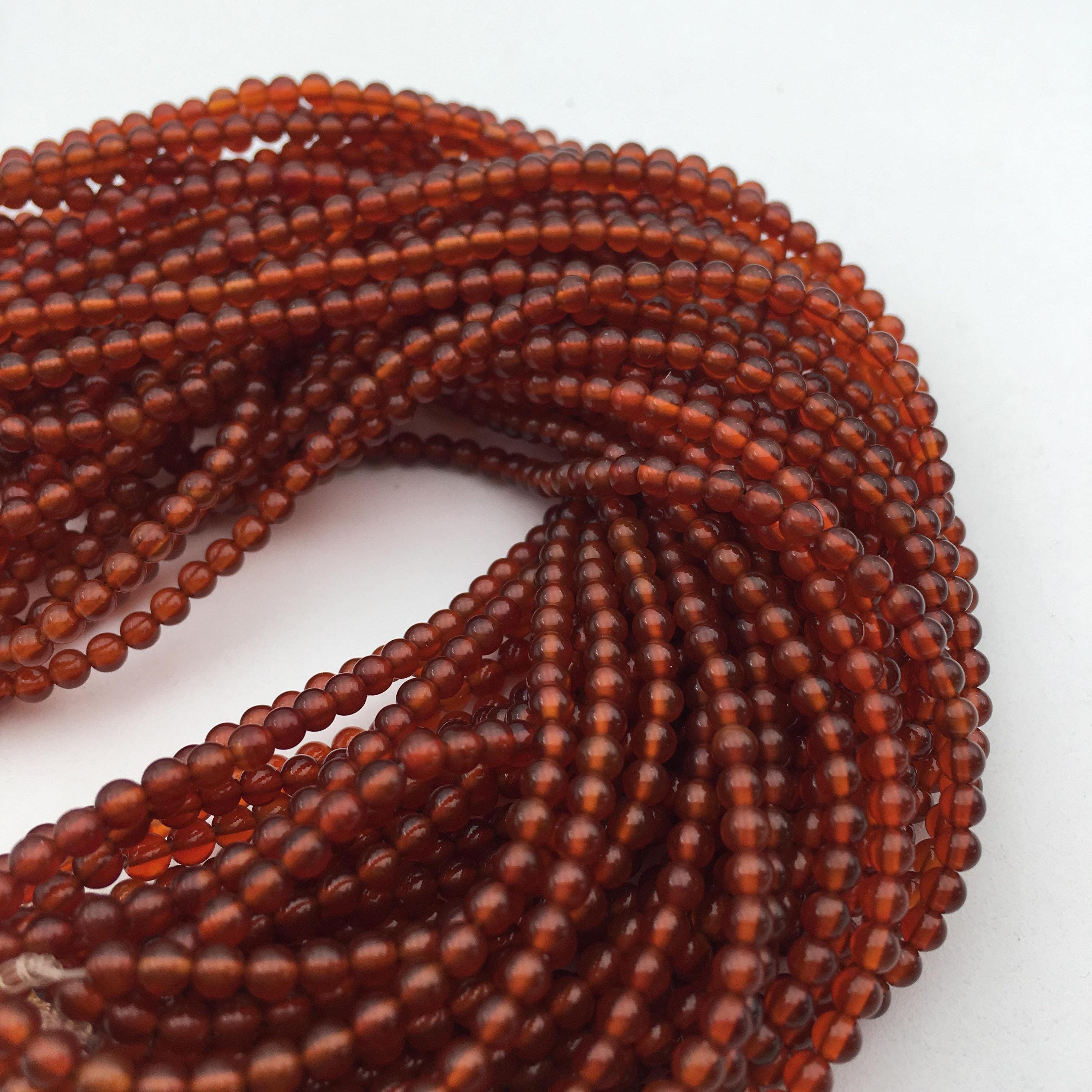 Carnelian Smooth Round Gemstone Beads 3mm Approx 15.5" Strand