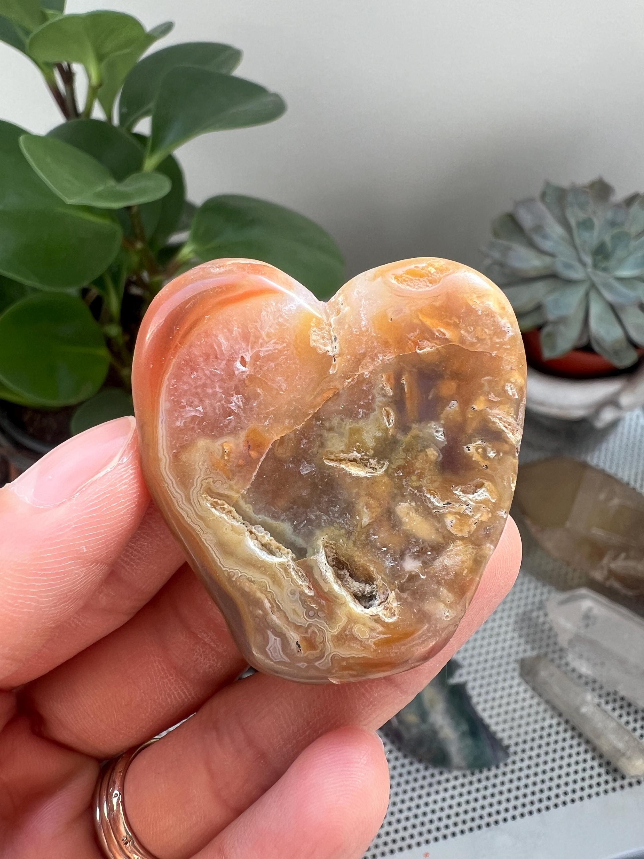 Australia Carnelian Heart Stone, Grounding Crystal, Motivation Decor