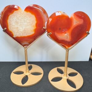Carnelian Crystal Hearts On Stand | Heart Crystal