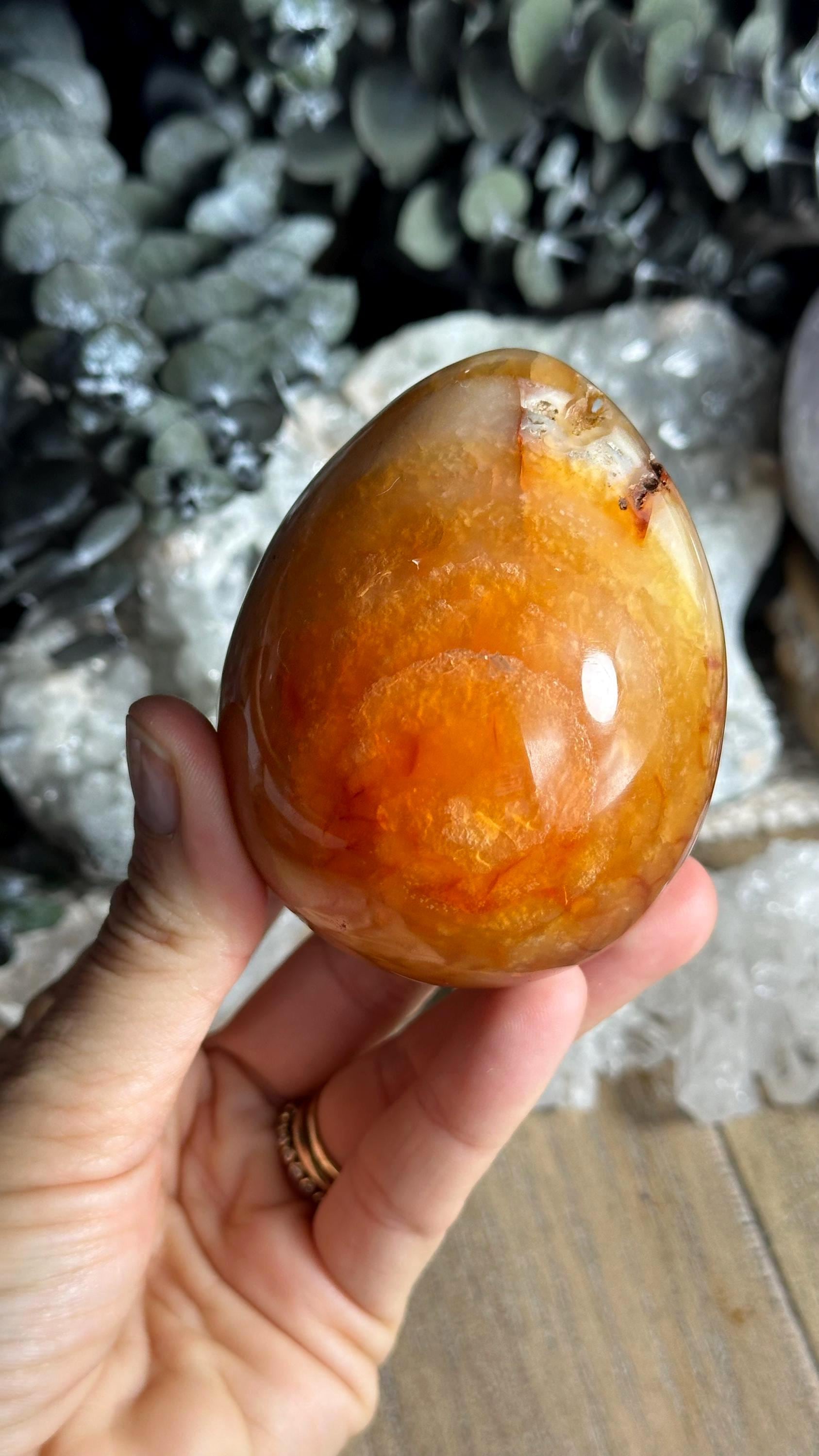 Carnelian Egg, Large Crystal Egg
