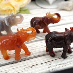 Elephant 68-72mm (ets00004) Carnelian/carving/gemstone Sculpture