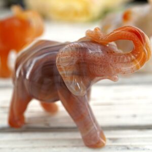 Elephant 75-80mm (ets00006) Carnelian/carving/gemstone Sculpture