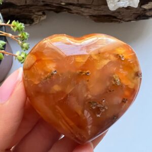 Carnelian Heart Crystal, Grounding Stone, Vitality