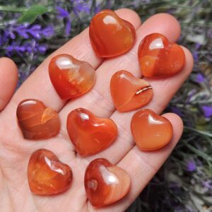 Carnelian Heart Carving: Polished Madagascar Crystal (15mm)