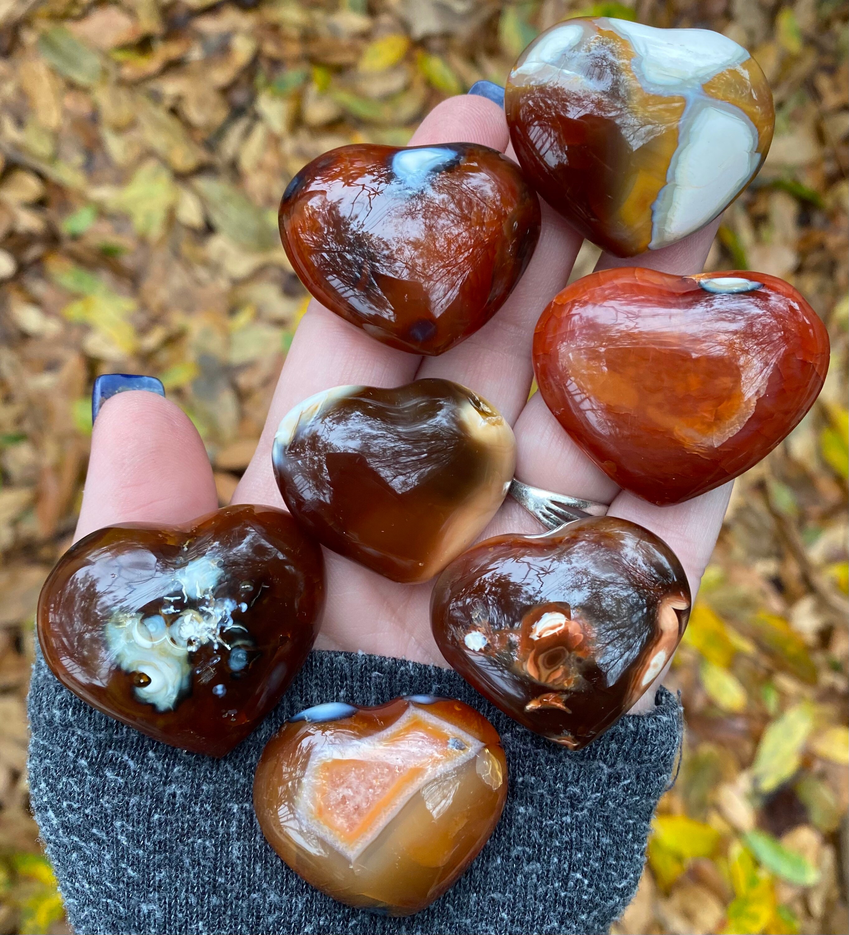 Carnelian Heart, Carnelian, Crystal Heart, Blue Carnelian, Qty. 1