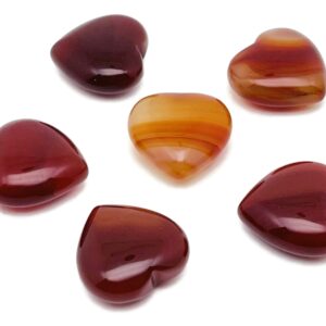 Carnelian Heart Gemstone - Gemstone Crystal Heart - Carnelian Gemstone - Heart Shaped Charm - Crystal Healing – 2.5cm - He1139