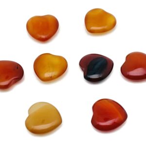 Carnelian Heart Gemstone Flat – Heart Crystal - Healing Stones – Carving Heart - Natural Stones - 20x20x6 - He1089