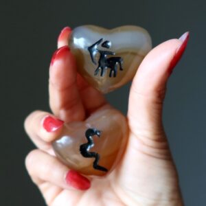 Carnelian Heart Inscribed Centaur Or Snake Carnelian Heart Inscribed Centaur Or Snake